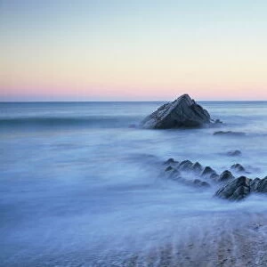 Sandymouth at dawn with incoming tide, Sandymouth, near Bude, Cornwall