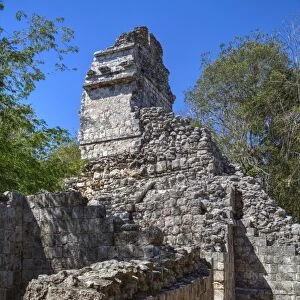 Structure VI, Hochob, Mayan archaeological site, Chenes style, Campeche, Mexico