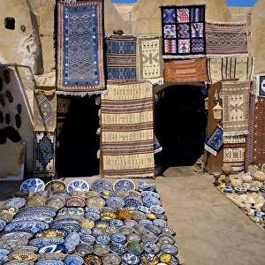 Traditional pottery and rug shop, Tunisia, North Africa, Africa