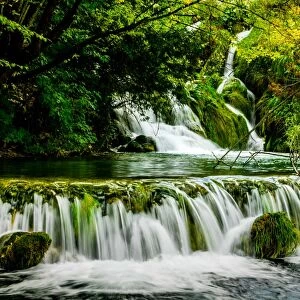 Waterfall in Plitvice Lakes National Park, UNESCO World Heritage Site, Croatia, Europe