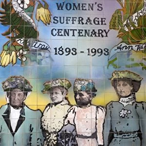 Womens Suffrage tile mural outside the Auckland Art Gallery, Auckland