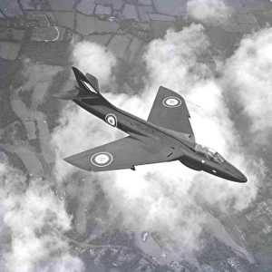 Hunter F. 6 Single-seat clear-weather interceptor fighter. Powered by one 10, 150-lb (4604 kg) Rolls-Royce Avon 203 turbojet engine, new wing with a leading edge dogtooth and four hardpoints