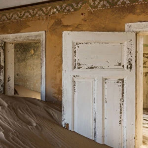 Africa, Namibia, Kolmanskop. inside one of the abandoned buildings