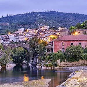 The Alva river passing through Avo village, a 1000 years old community. Portugal