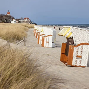 Empty beach chairs in Kuehlungsborn, Mecklenburg-Western Pomerania, Northern Germany