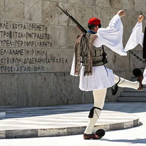 Changing of the Guard in front of the Greek Parliament building, Athens, Attica, Greece