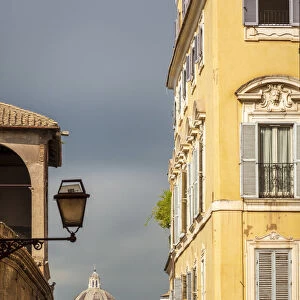 Europe, Italy, Rome. A street scene in the morning light