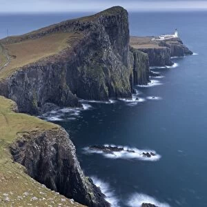 Neist Point Lighthouse, the most westerly point on the Isle of Skye, Scotland. Winter
