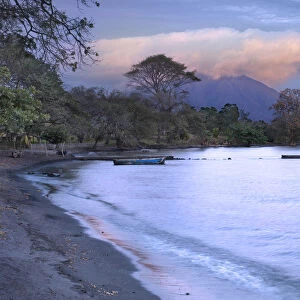 Nicaragua, Isla de Ometepe, Maderas Volcano, Lake Nicaragua, Sunset