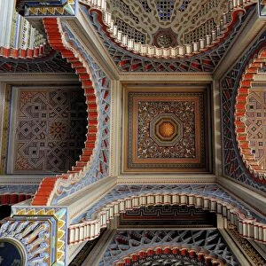 Palace of Sammezzano, Florence, Italy. The beautiful decor of the rooms inside the