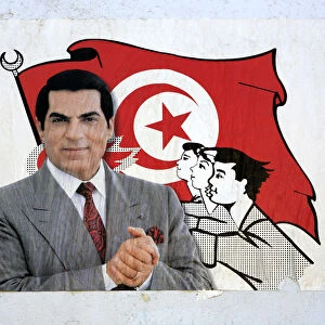 Poster with president Ben Ali, Sfax, Tunisia