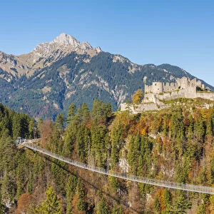 Reutte, Tyrol, Austria, Europe. Ehrenberg Castle and the Highline 179, the worldas
