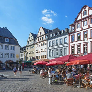 Sidewalk cafes on Jesuitenplatz, Koblenz, Rhineland-Palatinate, Germany