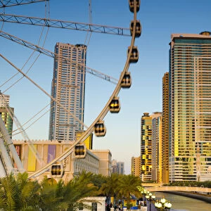 United Arab Emirates, Sharjah, Al Qasba Area, Eye of the Emirates wheel beside Qanat