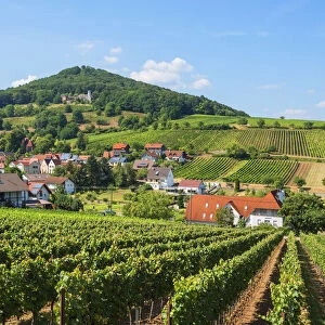 View at Leinsweiler with Slevogthof, Deutsche Weinstrasze, Rhineland-Palatinate, Germany