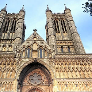 Western facade of Lincoln Cathedral, Lincoln, Lincolnshire, England, UK