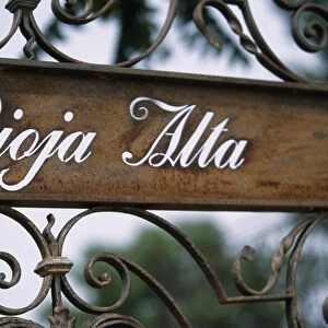 Wrought iron gate at the entrance to La Rioja Alta winery