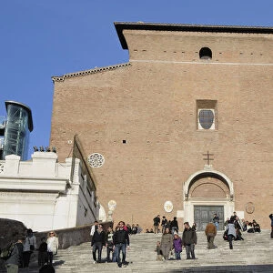Italy, Lazio, Rome, Capitoline Hill, steps & church Santa Maria Aracoeli