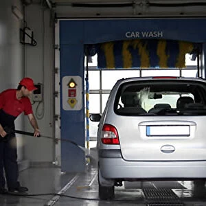 Car Wash Cleaning with powerhose RF 2000s current contemporary