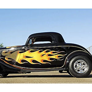 Ford 3-Window Coupe (Hotrod) 1934 Black & flames