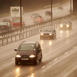 M1 motorway driving in rain