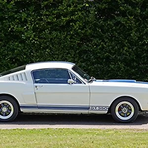 Shelby GT350 Mustang, 1966, White, blue stripes