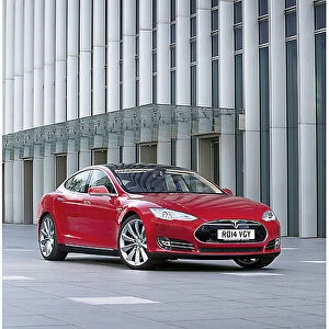 Tesla Models (electric 4-door sports) 2014 Red