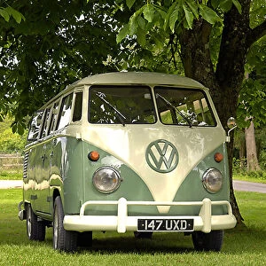 VW Classic Camper van 1960s green white