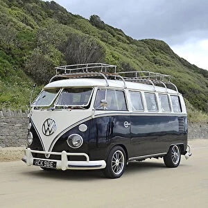 VW Volkswagen Classic Camper van, 1967, Black, & white
