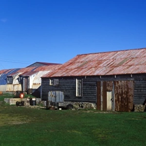 Falkland Islands Pebble Island Settlement - colourful farm buildings - Falklands