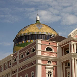 Brazil, Amazon, Manaus. Historic Manaus Opera House (aka Teatro Amazonas), circa 1882