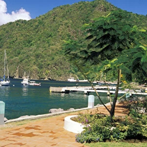 Caribbean, St. Lucia, Soufriere. Boats in harbor