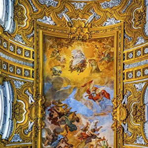 Ceiling God Fresco Basilica Saint Ambrogio Carlo al Corso Basilica Church, Rome, Italy