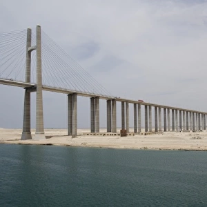 Egypt, Suez Canal. Bridge of Peace (aka Peace Bridge)