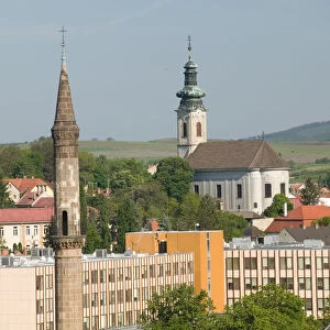 HUNGARY-Northern Uplands- EGER: View of town Muslim Minaret