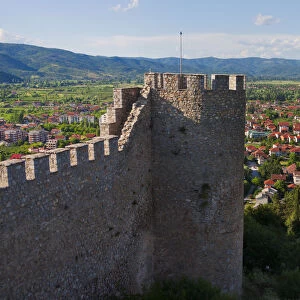 Tsar Samuils Fortress with Ohrid cityscape, Ohrid, Republic of Macedonia