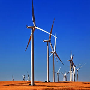 Wind Turbines Wheatfields Ripe Wheat for Harverst Palouse Washington
