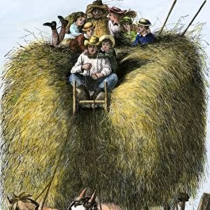 A hay ride, 1800s