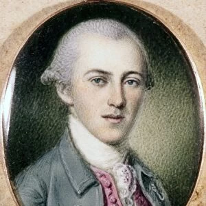 ALEXANDER HAMILTON (1755-1804). American politician. Miniature by Charles Willson Peale, 1780