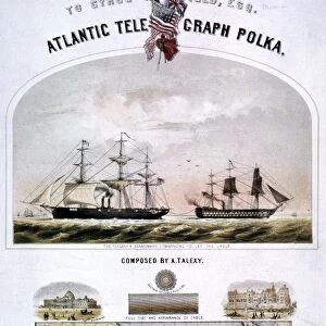 ATLANTIC CABLE SHEET MUSIC. American sheet music cover for the Atlantic Telegraph Polka