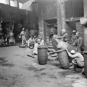 BAGHDAD: MARKET, 1932. Basket vendors at a market in Baghdad, Iraq. Photograph, 1932