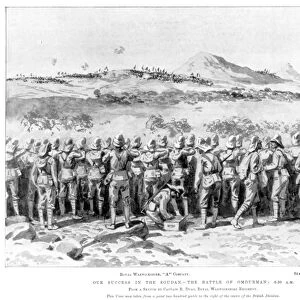 BATTLE OF OMDURMAN, 1898. British forces at the Battle of Omdurman in Sudan, 2 September 1898