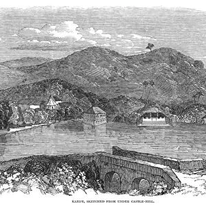 CEYLON: KANDY, 1850. View of the city of Kandy in Ceylon (now Sri Lanka). Engraving