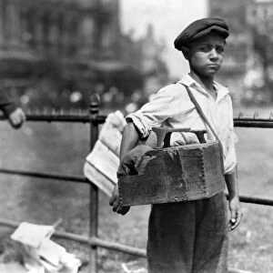 CHILD LABOR: BOOTBLACK, 1924. Young bootblack at City Hall Park, New York City
