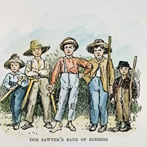 CLEMENS: HUCK FINN. Tom Sawyers gang, including Huckleberry Finn