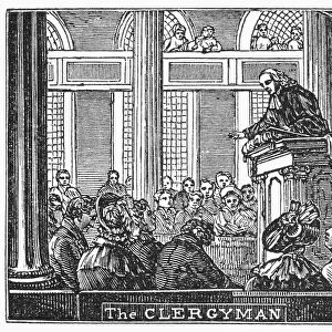 CLERGYMAN, c1840. Wood engraving, American, c1840