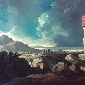COOK: EASTER ISLAND, 1774. Cooks Second Voyage: Easter Island, 1774. Oil by William Hodges