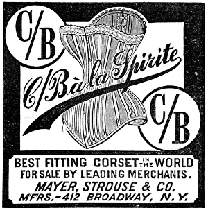CORSET ADVERTISEMENT, 1888. American newspaper advertisement, 1888