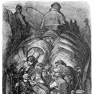 DOR├ë: LONDON, 1872. Brewers Dray. Wood engraving after Gustave Dor
