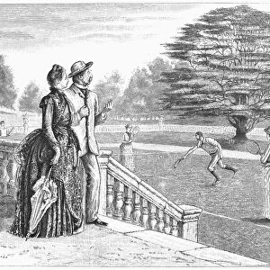 DuMAURIER: TENNIS, 1888. English engraving after a drawing by George du Maurier, 1888